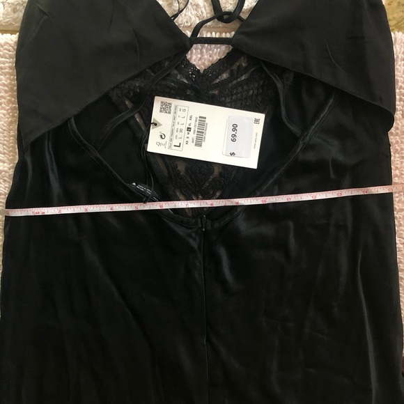 ZARA SATIN LINGERIE STYLE DRESS - Picture 7 of 14